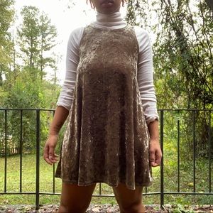 Green Velvet Skater Dress